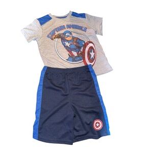 Avengers Marvel Captain America Kids (boys) Two-Piece Tee & Shorts Set NWOT
